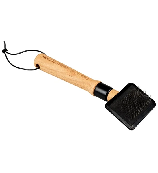D&D Home I Love Happy Cats Arthur Wood Slicker Brush for Cats 17x6x3.5cm