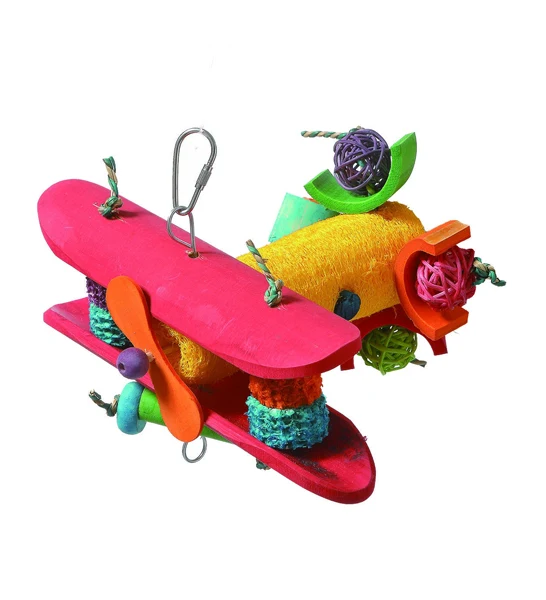 Coollapet Bamboo Airplane Bird Toy