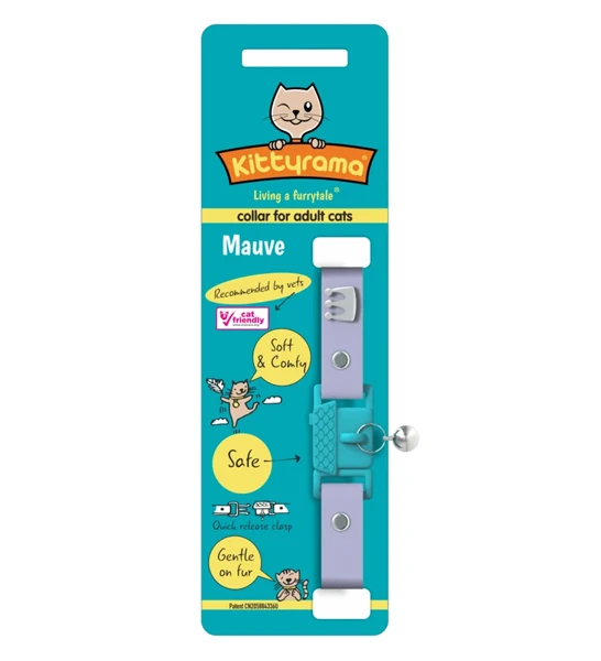 Kittyrama Mauve Cat Collar 19.5cm - 26.5cm