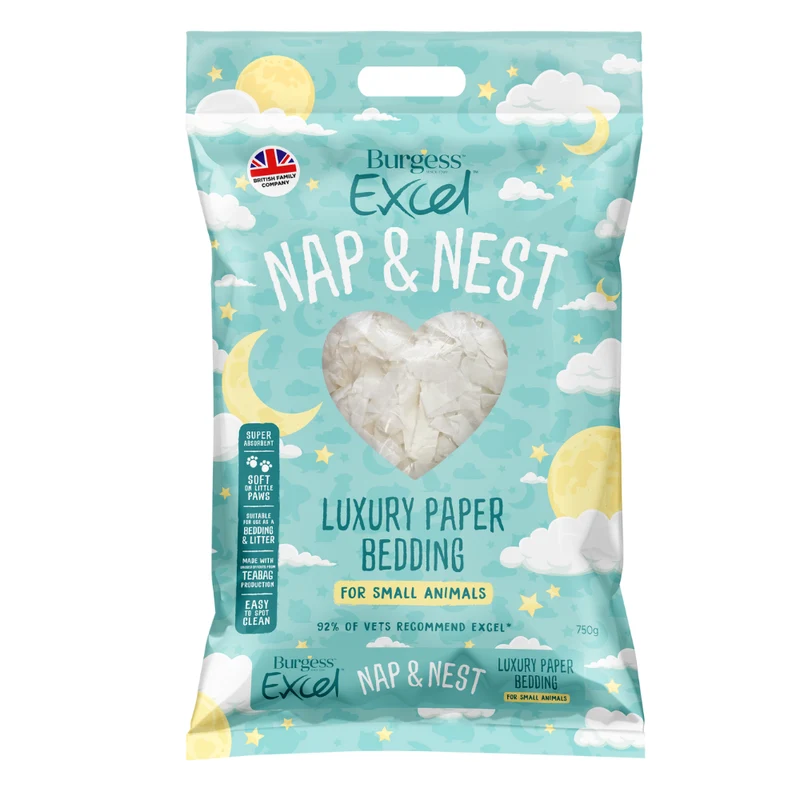 Burgess Excel Nap & Nest Paper Bedding For Small Pets 750g