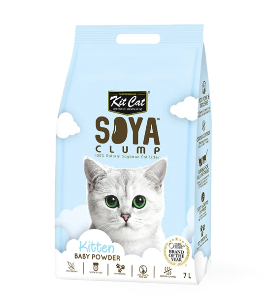 Kit Cat Soya Clump Soybean Kitten Litter - Baby Powder 7L