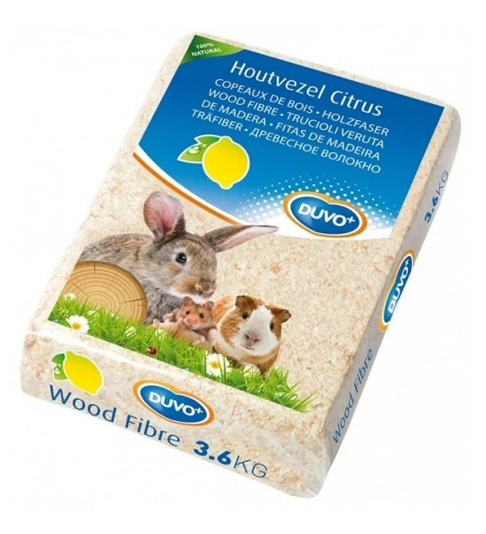 Duvo+ Lemon Wood Fibre Bedding for Small Pets 3.6kg