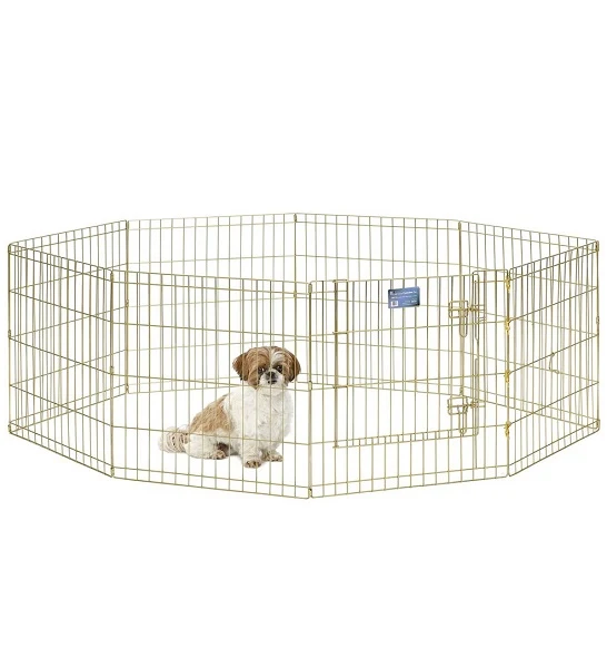 MidWest Gold Zinc Foldable Exercise Pen With Door for Dogs