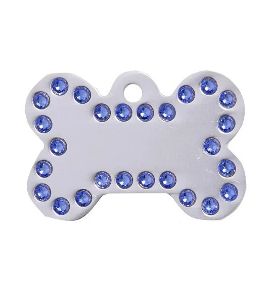 GoScribe Pet Tag Swarovski Silver Bone Tags