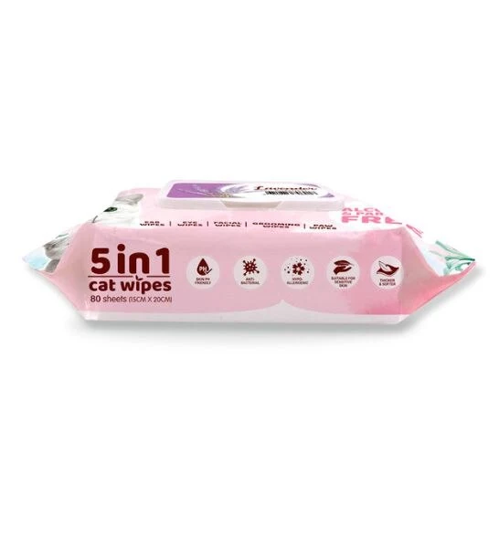 Kit Cat 5in1 Lavender Scented Cat Wipes 80pcs