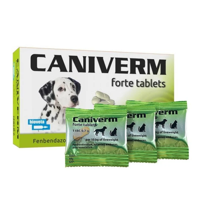Caniverm Forte/Strong Dewormer Tablet for Dogs & Cats 0.7g - 1 Tab