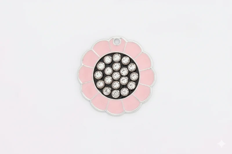 GoScribe Pet Tag Swarovski Flower Tags