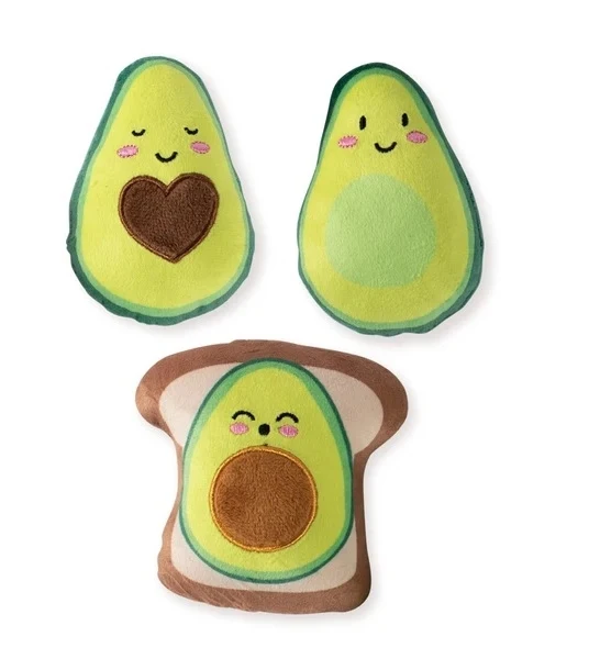 PetShop by Fringe Studio Avocado 3pcs Small Dog Toy Set 4.5X3.25