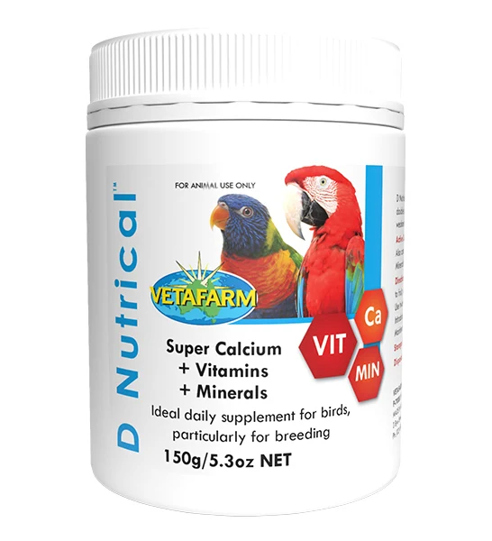 Vetafarm D Nutrical Supplement Powder Calcium Supplement for Birds 150g