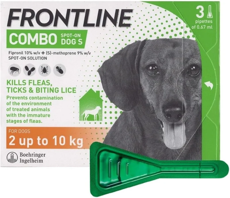 Frontline Flea & Tick Spot On Combo Treatment for Dogs & Home Protection 3 Pipettes