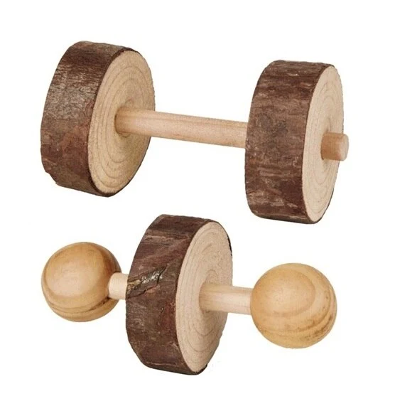 Trixie Wooden Rabbit Dumbbell Set for Small Pets 4.5x9cm