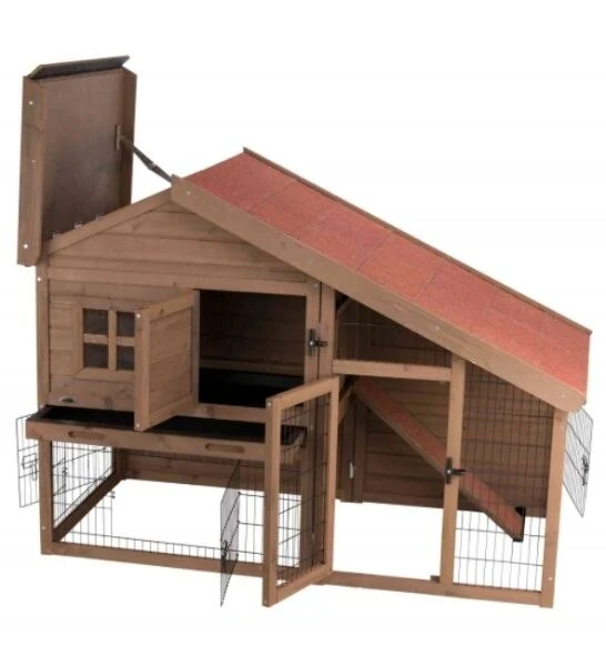 Trixie Natura Hutch with Covered Enclosure for Small Pets 151x107x80cm