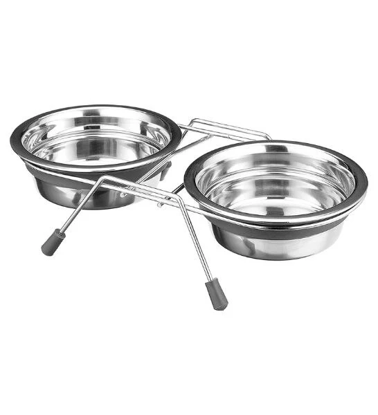 Trixie Eat on Feet Anti-Rattle Steel Bowl Set for Dogs & Cats
