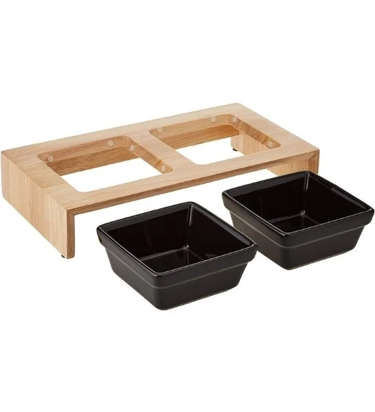 Trixie Ceramic Bowls on Wood Stand for Dogs 2x400ml